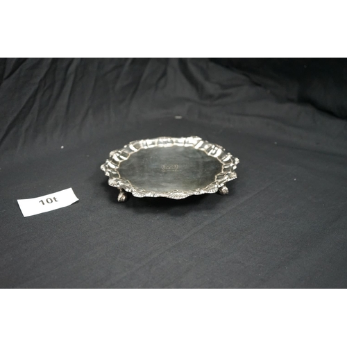 10t - Unusual White Metal Salver 18.5cm