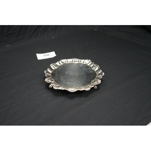 10t - Unusual White Metal Salver 18.5cm