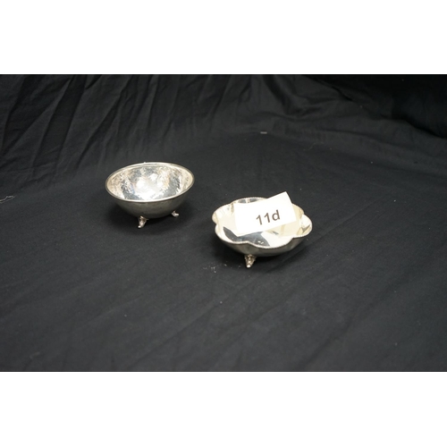 11d - A 925 Silver Bowl (71g) 11cm Diameter and a 900 Silver Bowl(99g) 10.5cm Diameter