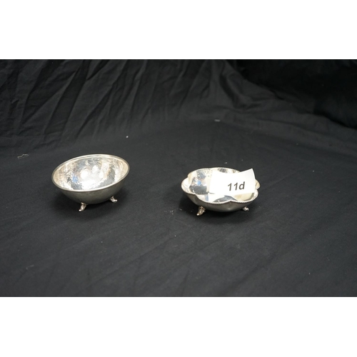 11d - A 925 Silver Bowl (71g) 11cm Diameter and a 900 Silver Bowl(99g) 10.5cm Diameter