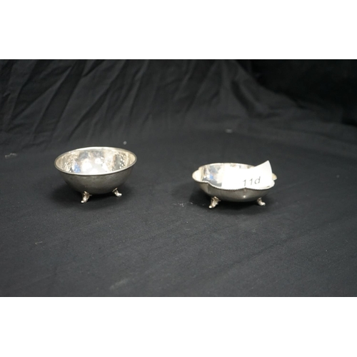 11d - A 925 Silver Bowl (71g) 11cm Diameter and a 900 Silver Bowl(99g) 10.5cm Diameter