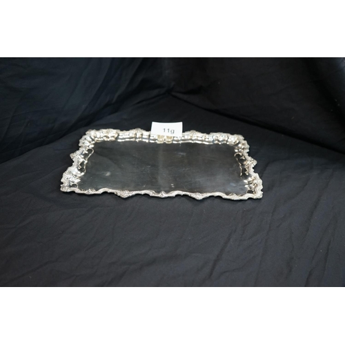 11g - Egyptian Silver Salver (872g) 37cm x 25cm