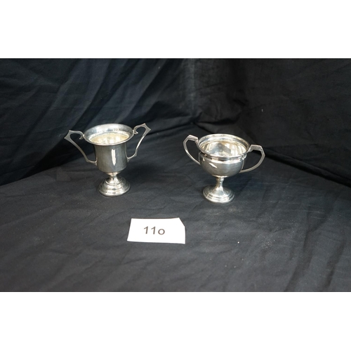 11o - 2 Hallmarked Silver Trophies (129.2g)Birmingham 1930s