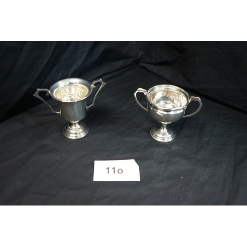 11o - 2 Hallmarked Silver Trophies (129.2g)Birmingham 1930s