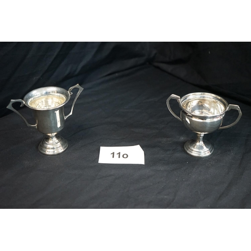 11o - 2 Hallmarked Silver Trophies (129.2g)Birmingham 1930s