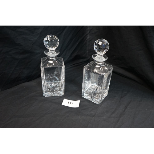 11r - Pair of Good Quality Crystal Decanters