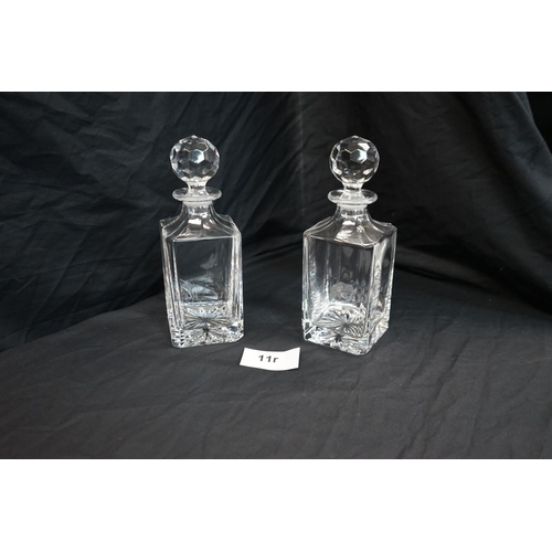 11r - Pair of Good Quality Crystal Decanters