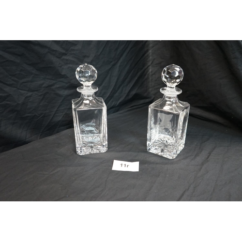 11r - Pair of Good Quality Crystal Decanters