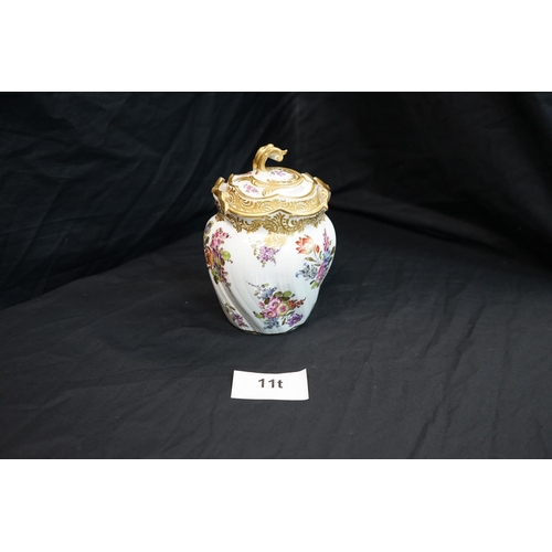 11t - Meissen Floral Lidded Pot