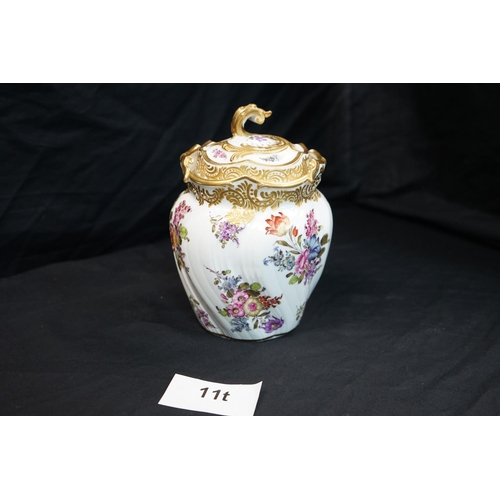 11t - Meissen Floral Lidded Pot