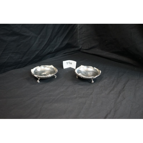 11u - Pair of Footed Egyptian Silver Dishes(235g) 10cm Diameter