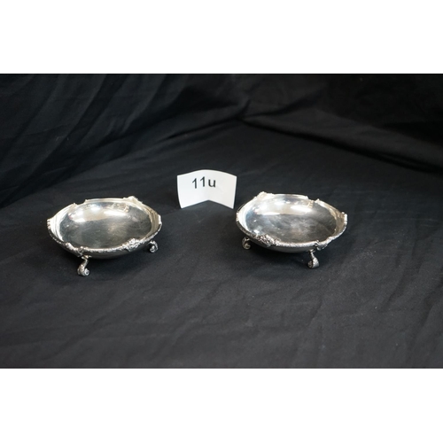 11u - Pair of Footed Egyptian Silver Dishes(235g) 10cm Diameter