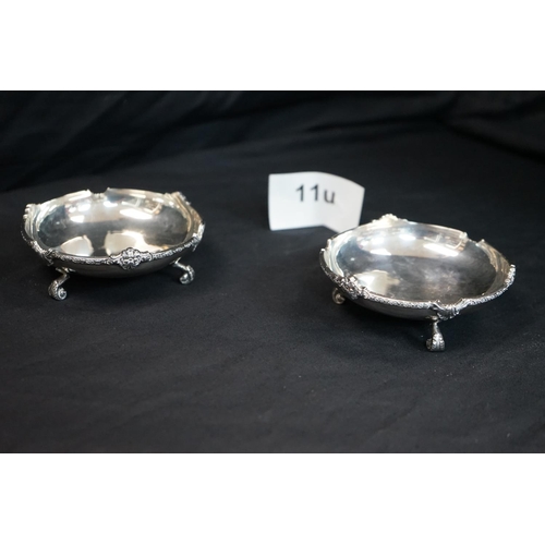 11u - Pair of Footed Egyptian Silver Dishes(235g) 10cm Diameter