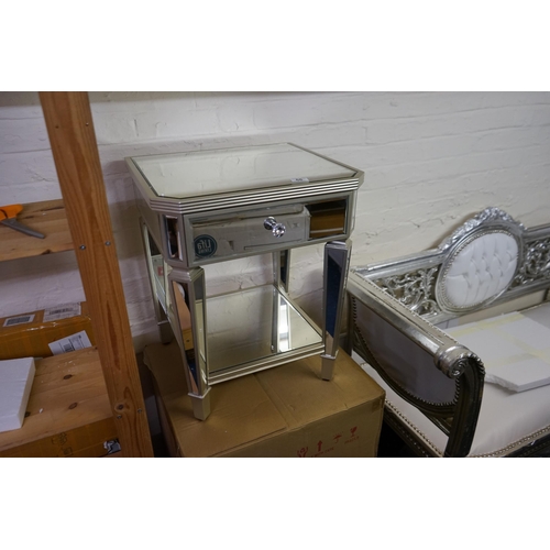 66 - Brand New Mirrored Bedside Cabinet