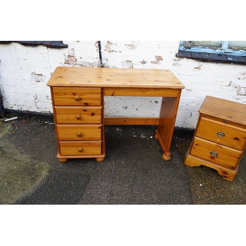 748 - Pine Desk and a Pine Bedside Cabinet