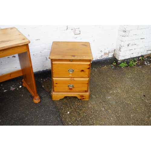 748 - Pine Desk and a Pine Bedside Cabinet