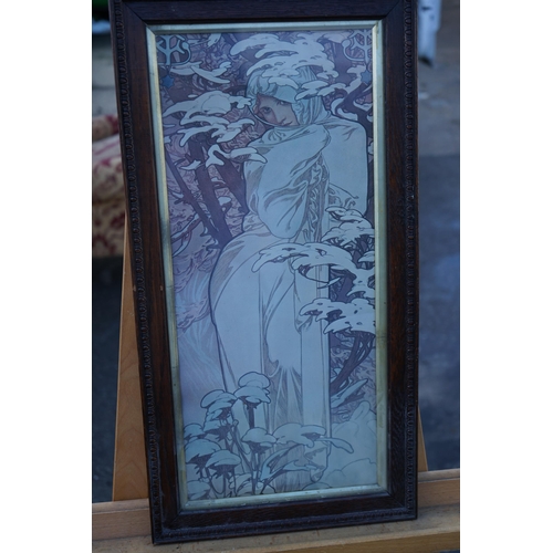 778 - Alphonse Mucha Four Seasons Winter-Art Nouveau Panel