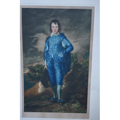 779 - Blue Boy After Thomas Gainsborough -Hand Signed 19th Century Print-Antoine Gaymard