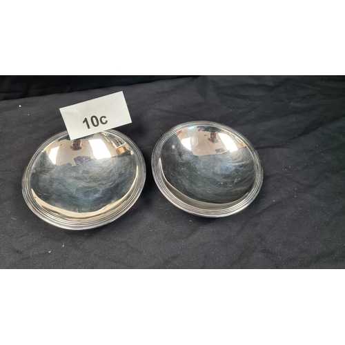 10c - Pair of Maplin and Webb Hallmarked Silver Footed Dishes (220g) 12cm Diameter