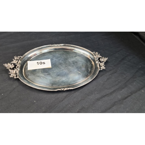 10s - 925 Sterling Silver Tray (340g) 31cm