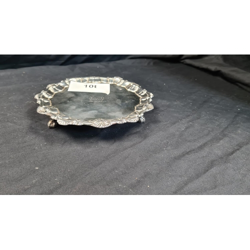 10t - Unusual White Metal Salver 18.5cm