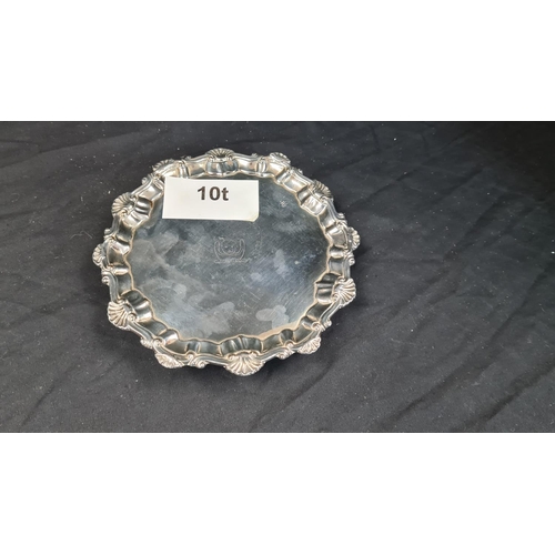 10t - Unusual White Metal Salver 18.5cm