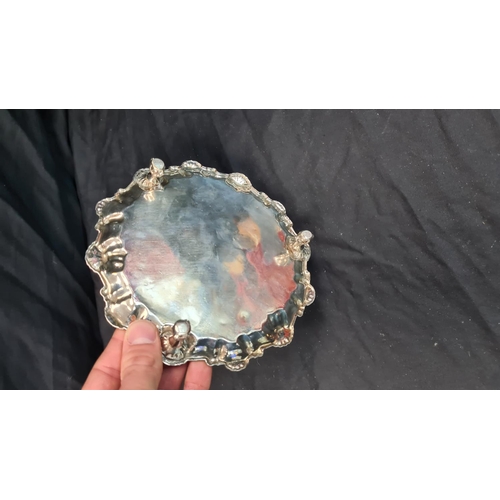 10t - Unusual White Metal Salver 18.5cm