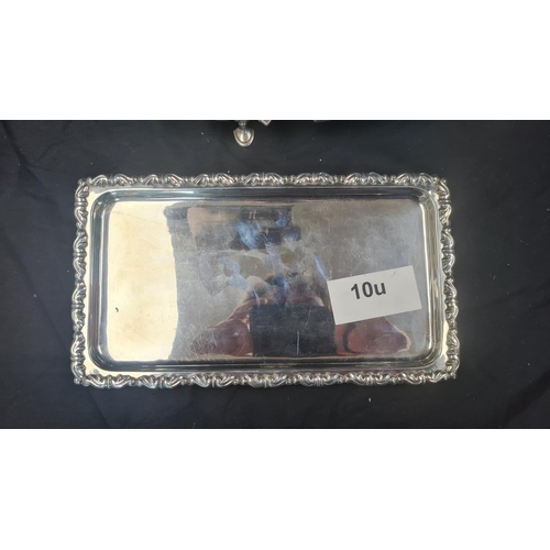 10u - Egyptian Silver Tray (440g) 29.5cm x 17cm