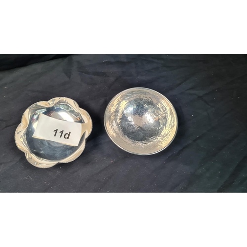 11d - A 925 Silver Bowl (71g) 11cm Diameter and a 900 Silver Bowl(99g) 10.5cm Diameter