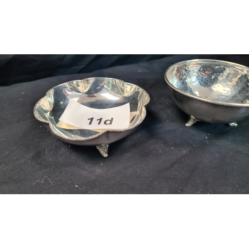 11d - A 925 Silver Bowl (71g) 11cm Diameter and a 900 Silver Bowl(99g) 10.5cm Diameter