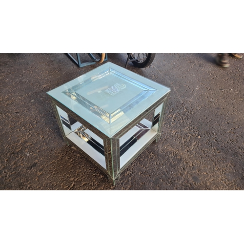 761 - Boxed Mirrored Side Table (65cm x 65cm x 62cm)