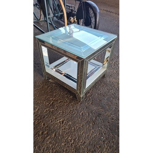 761 - Boxed Mirrored Side Table (65cm x 65cm x 62cm)