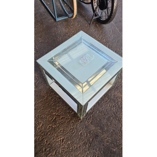 761 - Boxed Mirrored Side Table (65cm x 65cm x 62cm)