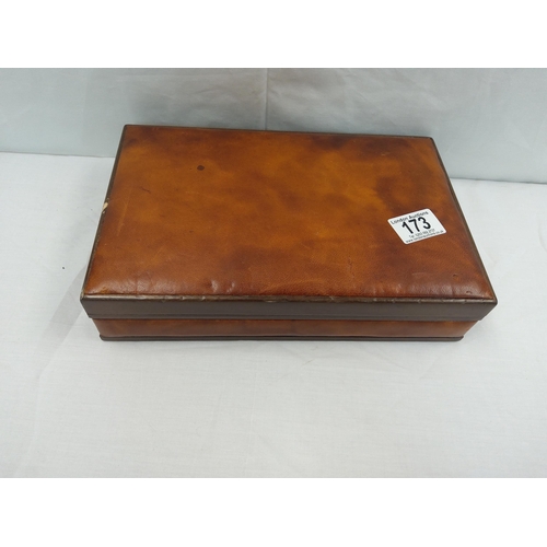 71 - Old Leather Jewellery Box