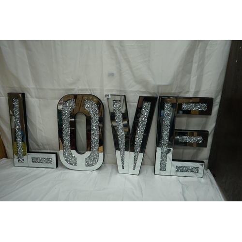 269 - Diamante Style Wall Mounted Letters spelling the Word 