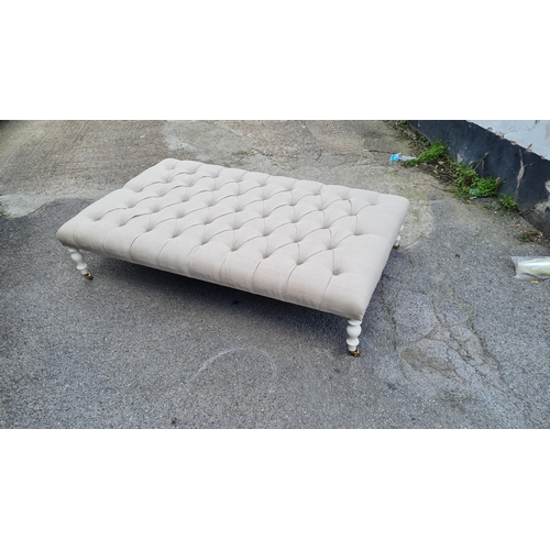 793 - Large Contemporary White Upholstered Foot Stool