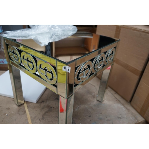 664 - Gucci Inspired Mirrored Side Table 66cm x 66cm x26cm