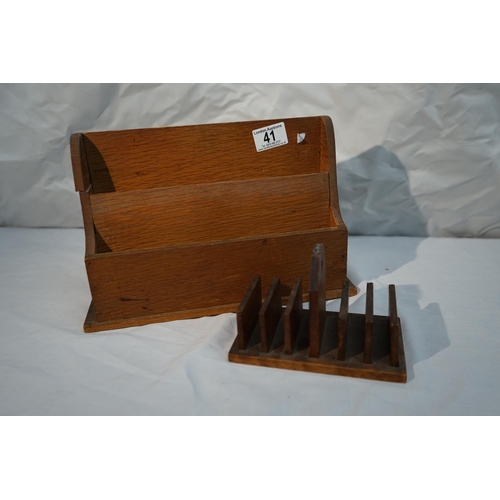 41 - 2 Old Wooden Letter Racks