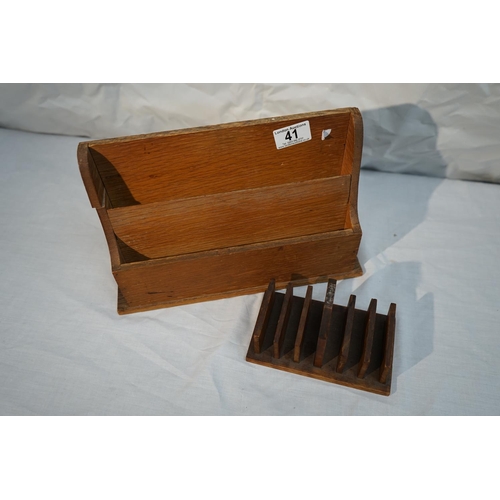 41 - 2 Old Wooden Letter Racks