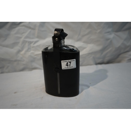 47 - Old Hip Flask with Leather Cover