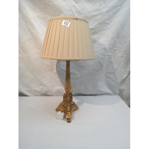 233 - Giltwood Lamp and Shade