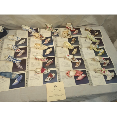 234 - Good Lot of Aynsley China Shoes with Certificates of Authenticity