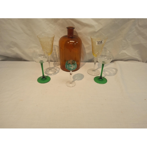 235 - Good Lot of Glass to Include Pair of Edwardian Wine Glasses