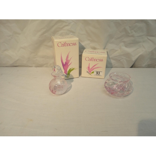 93 - A boxed Caithness crystal vase and a boxed Caithness crystal bottle