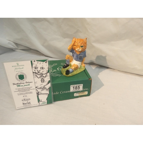 185 - Mint and Boxed Beswick Footballing Felines Figurine