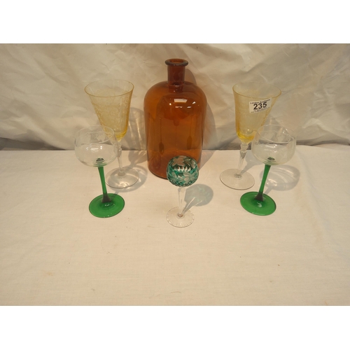 235 - Good Lot of Glass to Include Pair of Edwardian Wine Glasses