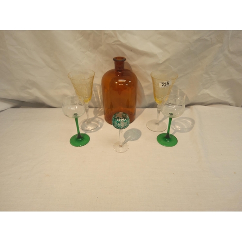 235 - Good Lot of Glass to Include Pair of Edwardian Wine Glasses