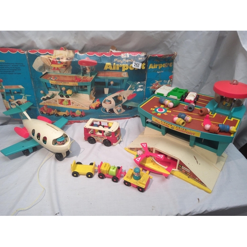 252 - Vintage Fisher Price Play Family Airport Set