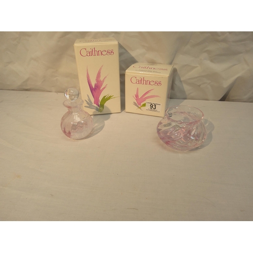 93 - A boxed Caithness crystal vase and a boxed Caithness crystal bottle