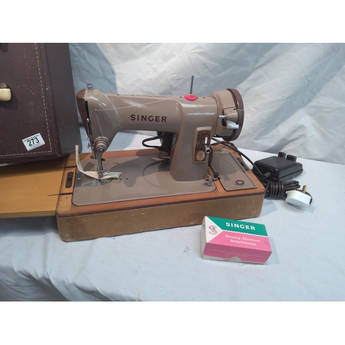 273 - Vintage Cased Singer Sewing Machine